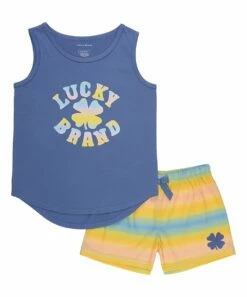 Brand new ๐คฉ Lucky Brand Navy & Yellow Sunset Ombrรฉ 'Lucky Brand' Pajama Set For Other ๐