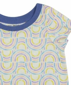 Best deal ⭐ Lucky Brand Oatmeal & Blue Rainbow Stripe Sleep 👗 Dress For Other ❤️ -Lucky Brand Shop zu103483502 alt 3 tm1652966413