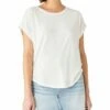 Budget ⌛ Lucky Brand Bright White Cuff-Sleeve Sandwash Dolman Tee - 👩 Women ✨