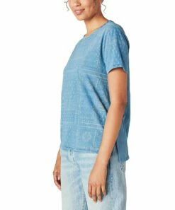 New 🛒 Lucky Brand Indigo Paisley Patchwork Crewneck Tee - 👩 Women 👍 -Lucky Brand Shop zu103602957 alt 2 tm1645713466