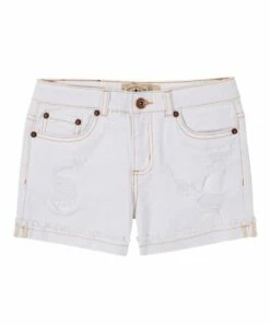 Best Sale 🌟 Lucky Brand Bright White Ronnie Cuff Denim Shorts - 👧 Girls For Kids 🤩