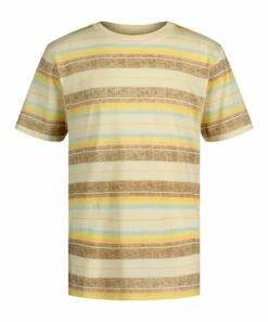 Wholesale 💯 Lucky Brand Beige Dusty Trail Stripe Tee - Boys For Kids 🎉