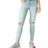 Hot Sale 😉 Lucky Brand Fan Girl White Distressed Ava Mid-Rise Skinny 👖 Jeans - 👩 Women 🛒