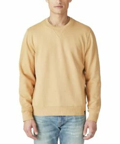 New ๐ Lucky Brand Buckthorn Brown Terry Crewneck Sweatshirt - Men ๐