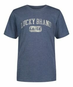 Top 10 🎉 Lucky Brand French Navy Heather Jock Logo Tee - Boys For Kids 😀