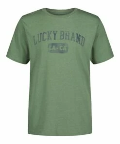 Discount 😉 Lucky Brand Earth Green Heather Jock Logo Tee - Boys For Kids 😉