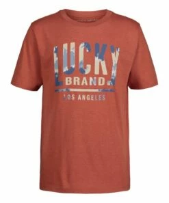 Flash Sale 🥰 Lucky Brand Burnt Brick Heather Earth Tie-Dye Logo Tee - Boys For Kids 🧨