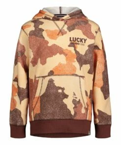 Wholesale ⭐ Lucky Brand Cacao Exploded Camo Logo Pullover Hoodie For Kids 😀