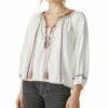 Buy 🔔 Lucky Brand White & Burgundy Embroidered Peasant Top - 👩 Women 🛒 -Lucky Brand Shop zu108620743 main tm1661866112