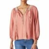 Best Sale ⌛ Lucky Brand Blush & White Embroidered Peasant Top - 👩 Women 😉