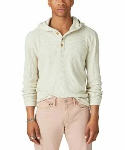 Cheap ❤️ Lucky Brand Oatmeal Thermal Hoodie - Men 💯