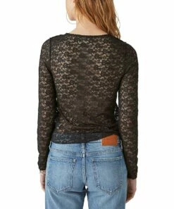 Top 10 ❤️ Lucky Brand Black Sheer Lace Long-Sleeve Top - 👩 Women 👍 -Lucky Brand Shop zu109522974 alt 2 tm1665775480