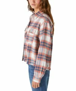 Top 10 ❤️ Lucky Brand Pink & White Plaid Crop Button-Up - 👩 Women 🎉 -Lucky Brand Shop zu109531254 alt 2 tm1665775563