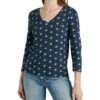 New 🧨 Lucky Brand Navy Floral V-Neck Top - 👩 Women 😀