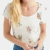 Discount 🔔 Lucky Brand White Butterfly & Floral Tee Scoop Neck - 👩 Women For Other 🥰 -Lucky Brand Shop zu97637786 main tm1626892525